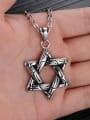 thumb Fashion Hollow Six-pointed Star Titanium Necklace 2