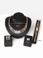 thumb Alloy Imitation-gold Plated Vintage style Artificial Zircon Four Pieces Jewelry Set 2