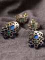 thumb Alloy Sweet and Elegant Color Stones Drop Chandelier earring 2