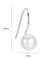 thumb Sterling Silver Natural Freshwater Pearl simple anti allergy ear hook 3