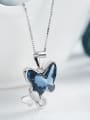 thumb Fashion Blue Butterfly austrian Crystal 925 Silver Necklace 2