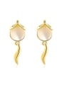 thumb Creative Gold Plated Fox Shaped Opal Stone Earrings 0