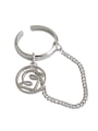 thumb 925 Sterling Silver With Platinum Plated Personality Round Chain Free Size  Rings 4