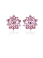 thumb 925 Sterling Silver With Rose Gold Plated Delicate Flower Stud Earrings 0