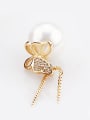 thumb Elegant Gold Zircon Pearl Butterfly Shaped Necklace 1