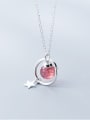 thumb 925 Sterling Silver With Platinum Plated Simplistic Heart Necklaces 0