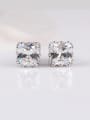 thumb Classic Square AAA Zircon, European And American Quality Gold Plated stud Earring 0