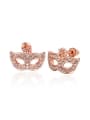 thumb Personalized Mask Rose Gold Plated Stud Earrings 0