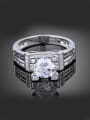 thumb Fashion Cubic White Zircon Copper Wedding Ring 0