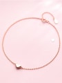thumb 925 Sterling Silver With Rose Gold Plated Delicate Heart Anklets 2
