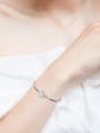 thumb Simple Hollow Triangle Cubic Rotational Zircon 925 Silver Bangle 1
