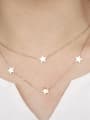 thumb Simple Little Stars Rose Gold Plated Two-layer Necklace 1