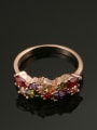 thumb Colorful Zircons Luxury Plating Copper Ring 1