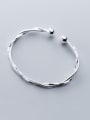 thumb S990 pure silver  With Platinum Plated Simplistic Irregular Bangles 0