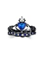 thumb Noble Blue Zircons Luxury Crown Ring 1