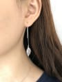 thumb Sterling Silver Leaf ear thread 1