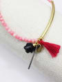 thumb Adjustable Pink Natural Stone Tassel Bracelet 2