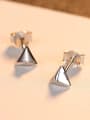 thumb 925 Sterling Silver With Glossy solid trianglec Stud Earrings 2