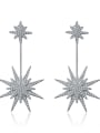 thumb Copper With 18k White Gold Plated Trendy Star Wedding Chandelier Earrings 0