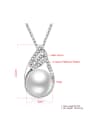 thumb Creative Artificial Pearl Feather Shaped Two Pieces Jewelry Set 2