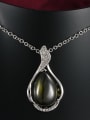 thumb All-match Green Water Drop Shaped Opal Women Necklace 1