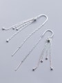 thumb 925 Sterling Silver With Platinum Plated Personality Chain Threader Earrings 0