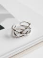 thumb 925 Sterling Silver With Antique Silver Plated Vintage hollow weaving Free Size Rings 0