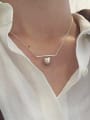 thumb Simple Smooth Bead Pendant Silver Women Necklace 1