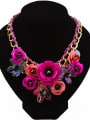 thumb Exaggerated Colorful Iron Acrylic Flowers Alloy Necklace 0