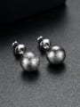 thumb Copper With Silver Plated Simplistic Ball Stud Earrings 0