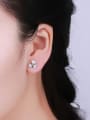thumb Charming Flower Shaped Zircon Stud Earrings 1