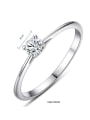 thumb Pure Silver Engagement 4mm Hearts and arrows zircon ring 2