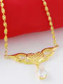 thumb Creative 24K Gold Plated Wings Shaped Rhinestone Necklace 2