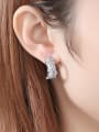 thumb copper With Cubic Zirconia Personality Irregular Stud Earrings 1