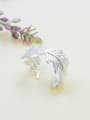thumb Trendy Feather Shaped Silver Plated Ring 0