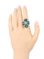 thumb Retro Ethnic style Resin stones Double Color Plated Alloy Ring 1