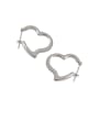 thumb 925 Sterling Silver With Smooth Simplistic Heart Clip On Earrings 1