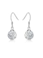thumb S925 Silver 18K White Gold Crystal hook earring 0