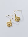 thumb 925 Sterling Silver With  Cubic Zirconia Simplistic Flower Hook Earrings 4