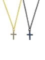 thumb Cross Shaped Simple Small Gold Black Plated Necklace 1