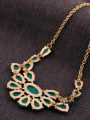 thumb Alloy Color Zircon Flowers  Necklace 3