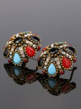 thumb Ethnic style Colorful Water Drop shaped Resin stones Alloy Earrings 1