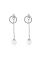 thumb Simple Hollow Round Imitation Pearl Drop Earrings 0