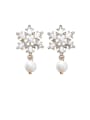 thumb Alloy With Platinum Plated Simplistic Snowflake Drop Earrings 0