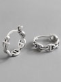thumb 925 Sterling Silver With Antique Silver Plated Vintage Geometric Clip On Earrings 3
