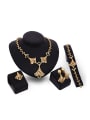 thumb Alloy Imitation-gold Plated Vintage style Rhinestones Fan-shaped Four Pieces Jewelry Set 0