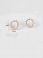thumb Copper With White Gold Plated Simplistic Hollow Round Stud Earrings 2