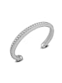 thumb Simple Silver Plated Copper Opening Bangle 0