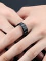 thumb Simple Titanium Black Smooth Ring 1
