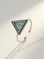 thumb 925 Sterling Silver With Platinum Plated Simplistic Triangle Free Size Rings 2